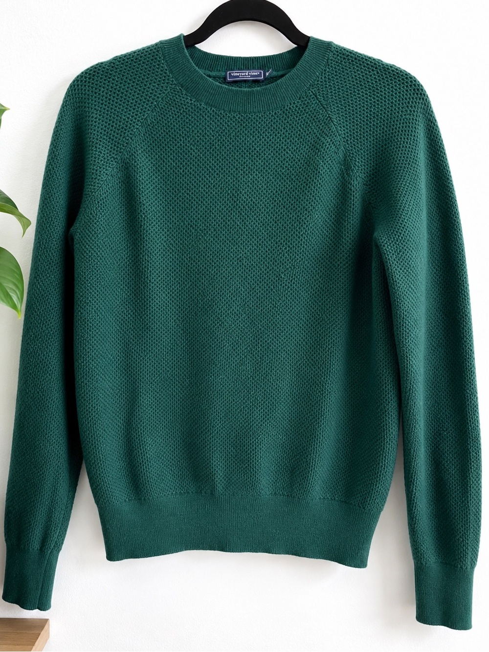 Vineyard Vines 100% Cashmere Crewneck Sweater Hunter Green XXS Soft Luxury Knit